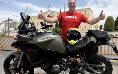 Ο Βασίλης Ορφανός σε χαμηλές πτήσεις με την DUCATI  MULTISTRADA V2 S στον διεθνή ποδηλατικό γύρο Ελλάδος